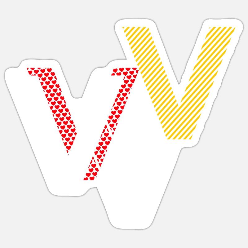 V v v - Sticker Größe S (10 x 10 cm) - Mattweiß