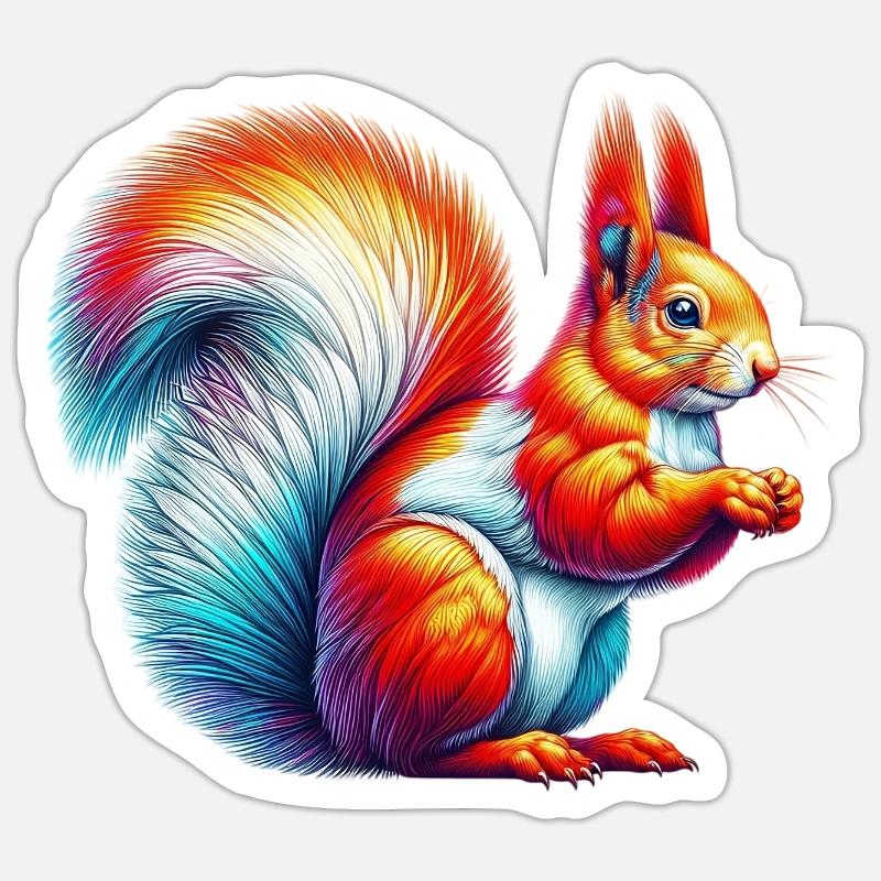 Eichhörnchen - Sticker Größe S (10 x 10 cm) - Mattweiß