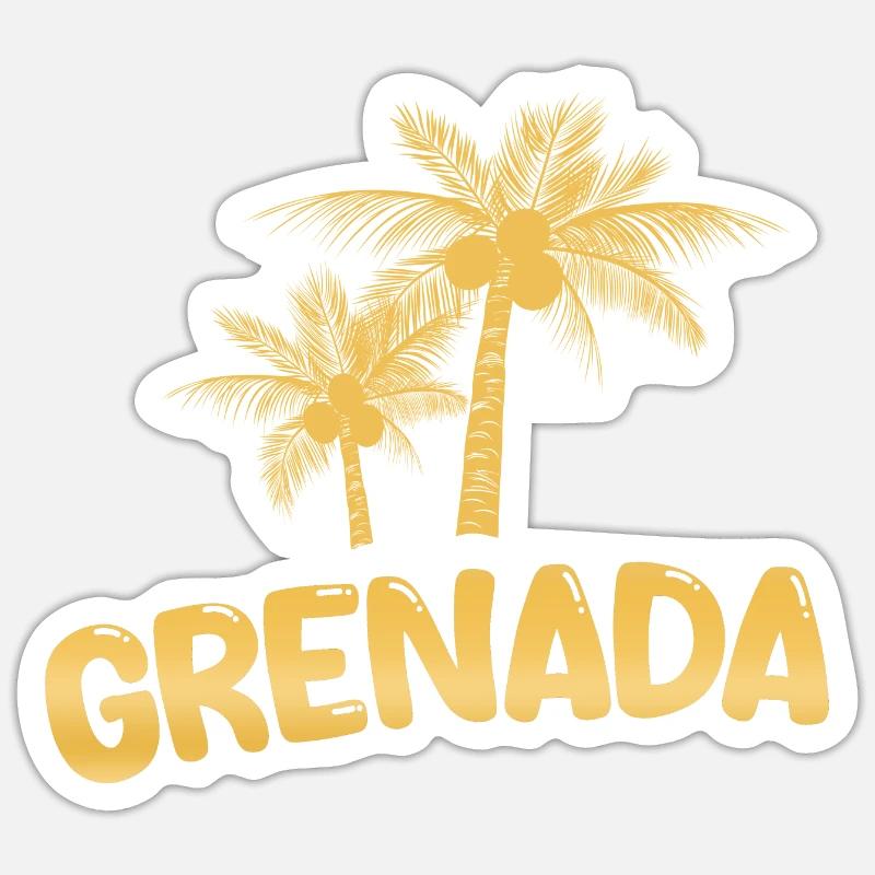 Grenada als Grenada - Sticker Größe S (10 x 10 cm) - Mattweiß
