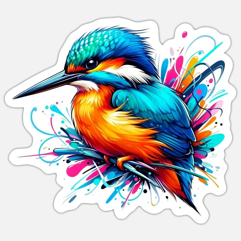 Kingfisher - Sticker size S (10 x 10 cm) - white matte