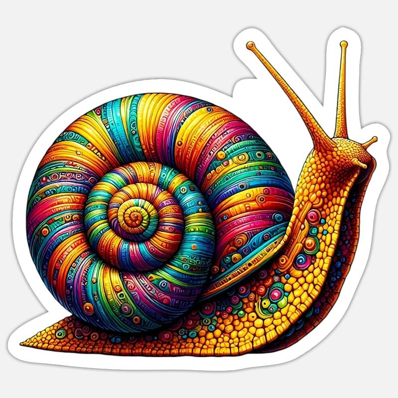 Escargot - Sticker taille S (10 x 10 cm) - blanc mat
