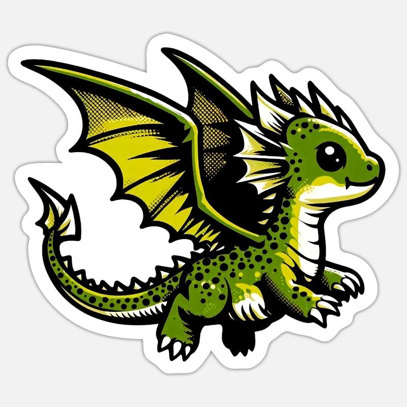 Drache - Sticker Größe S (10 x 10 cm) - Mattweiß