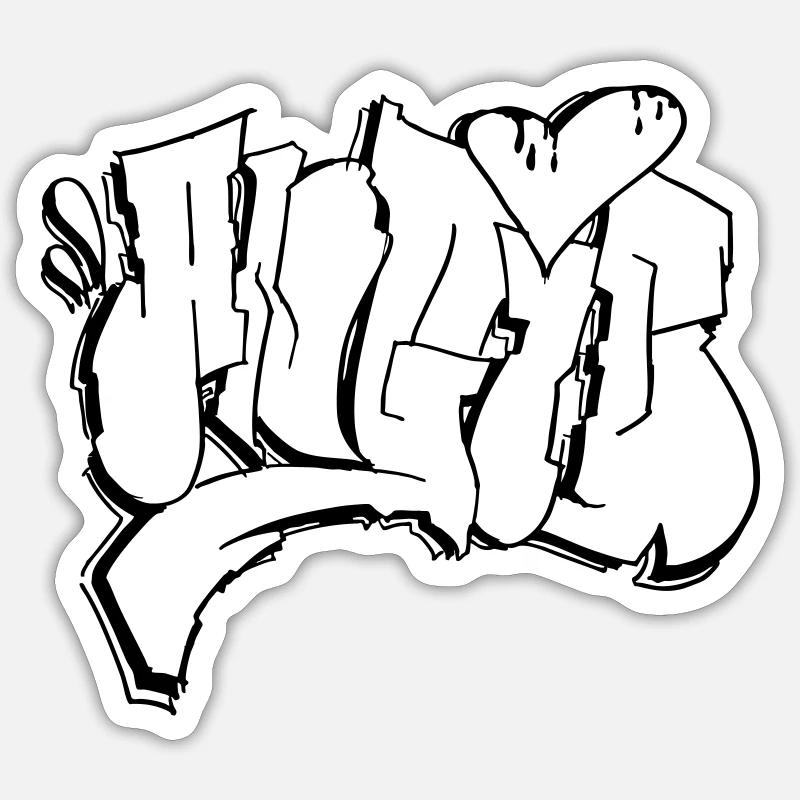 Angel bubble-font Sticker size S (10 x 10 cm)