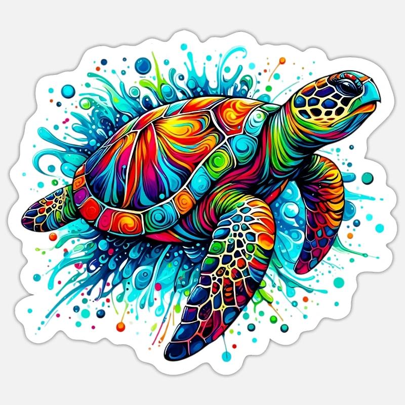 Turtle - Sticker size S (10 x 10 cm) - white matte