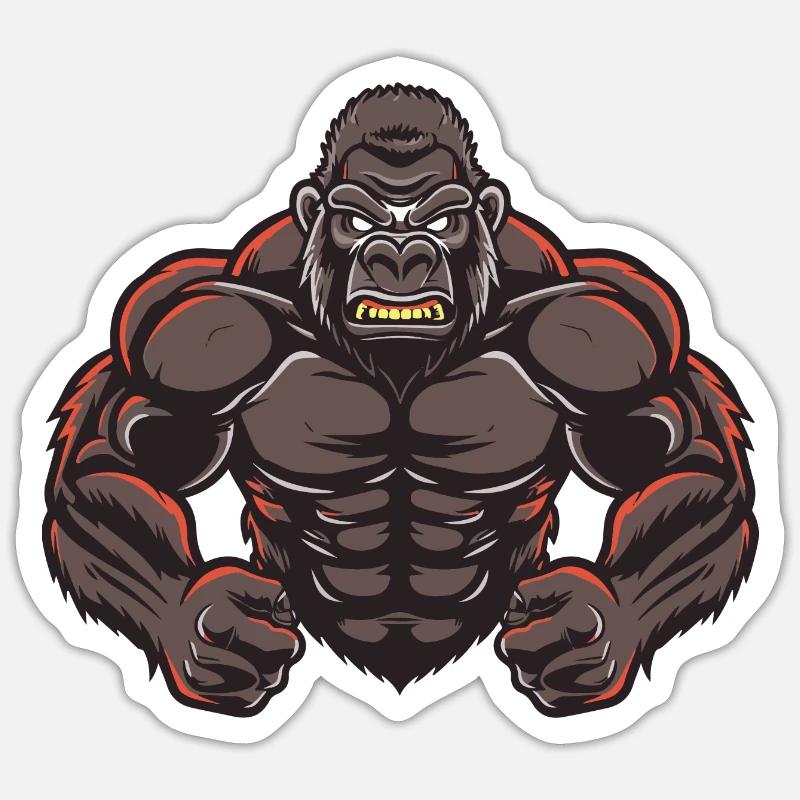 Gorilla Stark Comic Sticker size S (10 x 10 cm)