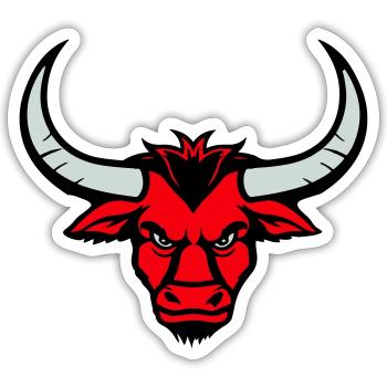 Bull Animal Head - Sticker size S (10 x 10 cm) - white matte - Front