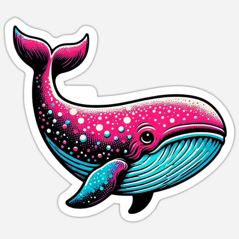Wal - Sticker Größe S (10 x 10 cm) - Mattweiß