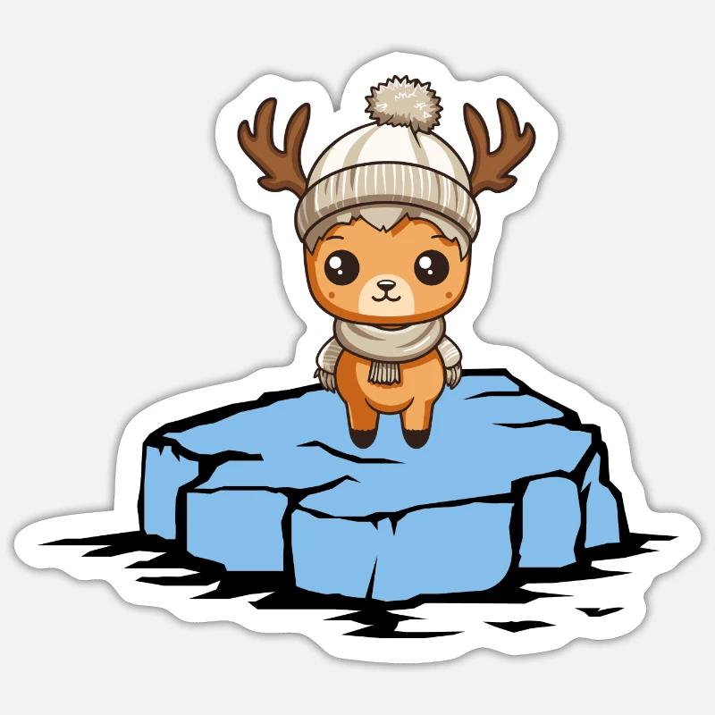 Deer Floe - Sticker size S (10 x 10 cm) - white matte