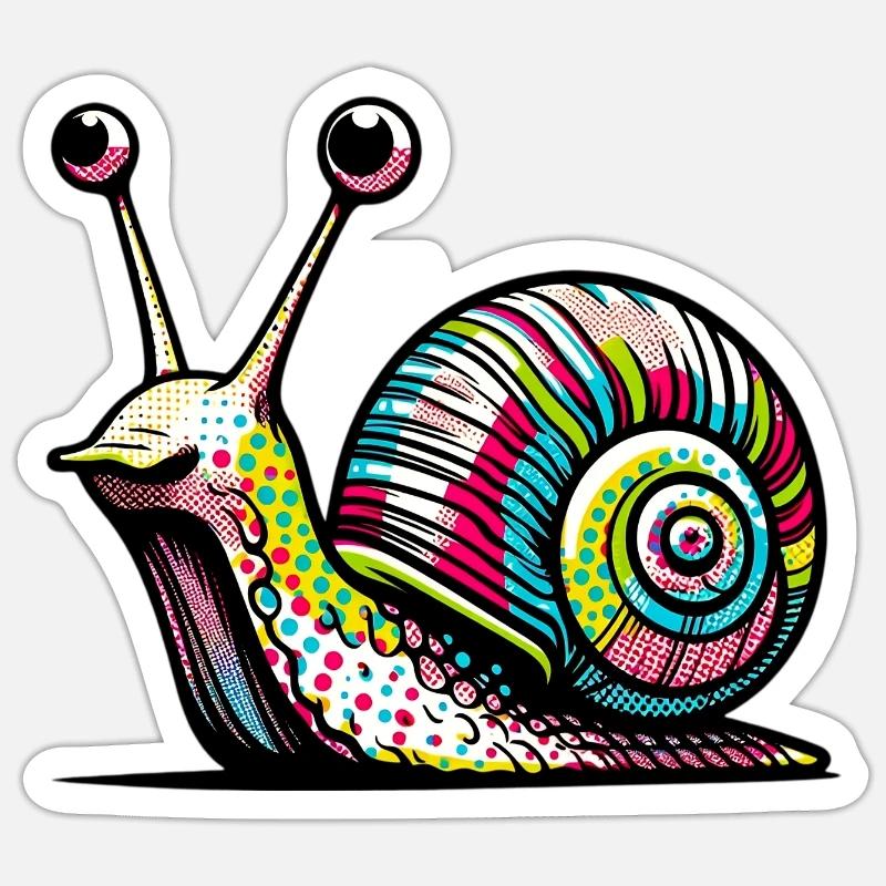 Escargot - Sticker taille S (10 x 10 cm) - blanc mat