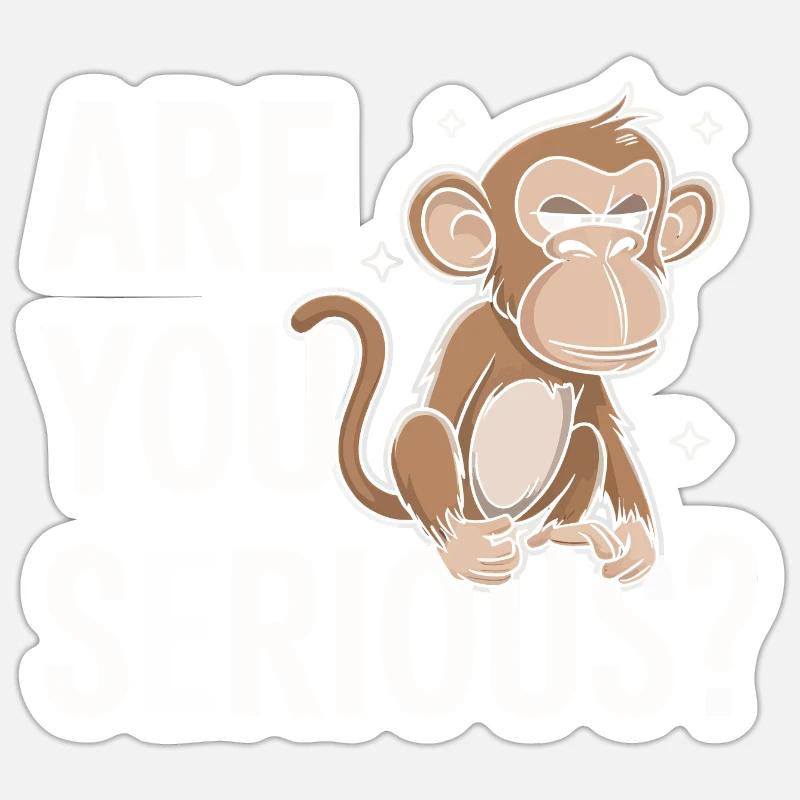Monkey Monkey Animal Gorilla Chimpanzee Sticker size S (10 x 10 cm)