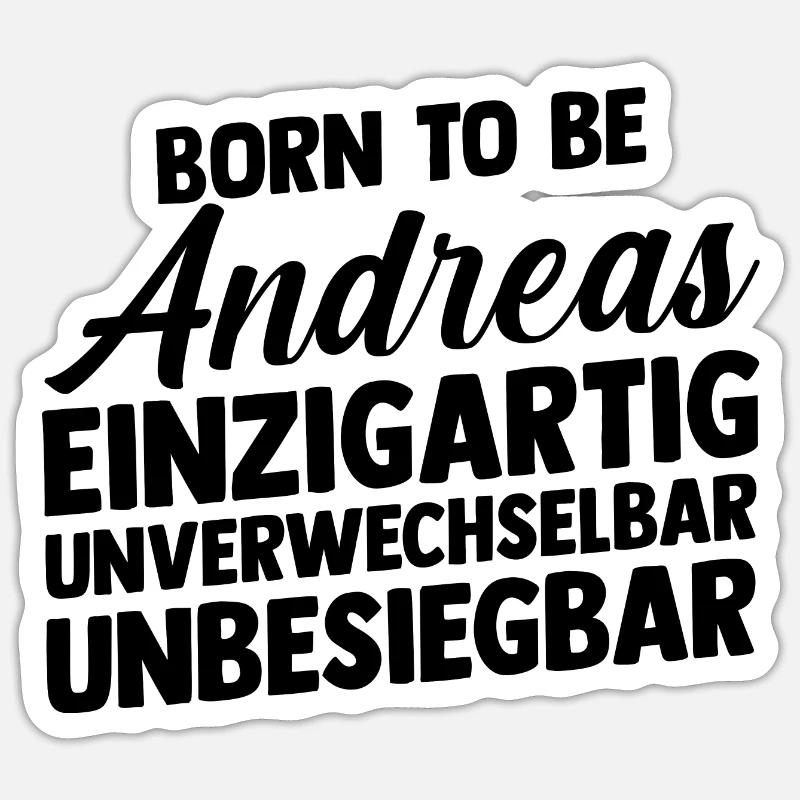Prénom Andreas - Sticker taille S (10 x 10 cm) - blanc mat