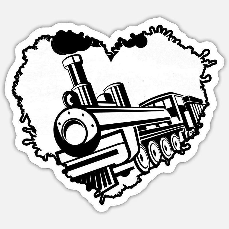 Conducteur de train Ouvrier ferroviaire - Sticker taille S (10 x 10 cm) - blanc mat