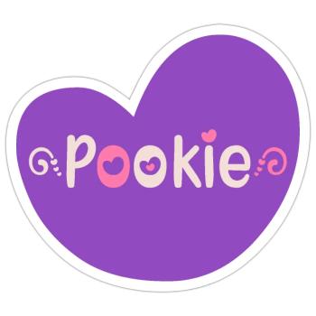 Pookie Heart - Sticker Größe S (10 x 10 cm) - Mattweiß - Vorne