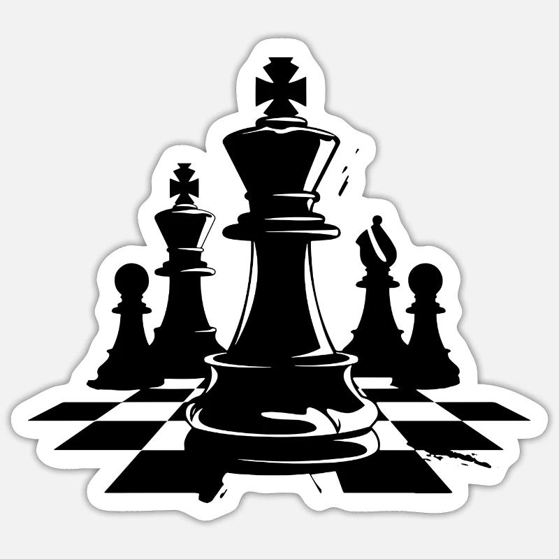 Graphiques de pièces d’échecs - Sticker taille S (10 x 10 cm) - blanc mat