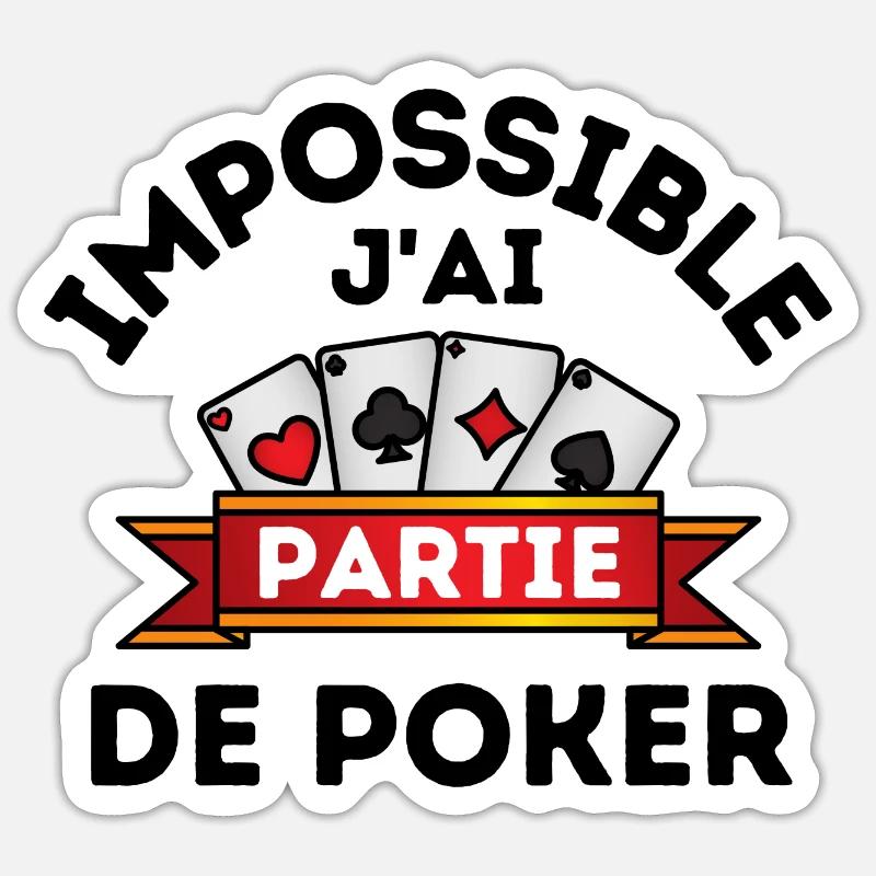 Poker - Sticker taille S (10 x 10 cm) - blanc mat