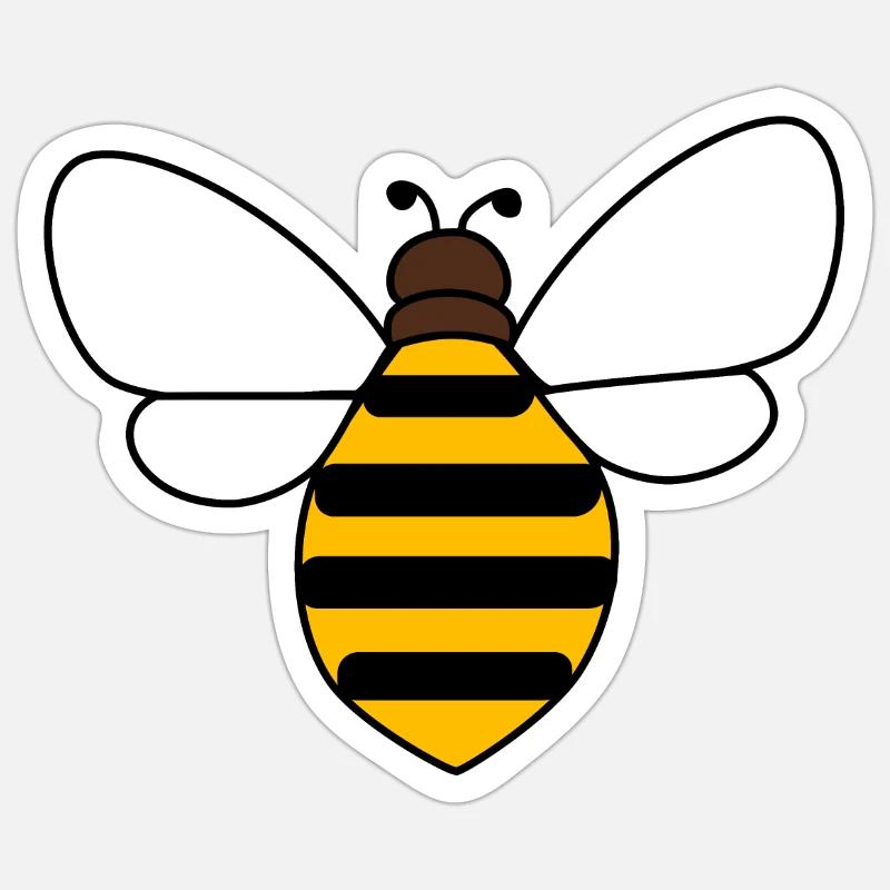 Abeille - Sticker taille S (10 x 10 cm) - blanc mat