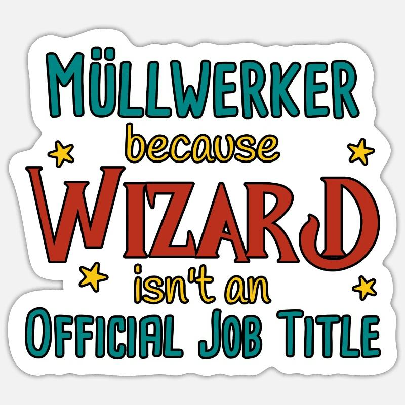 Müllwerker Wizard Sticker Größe S (10 x 10 cm)