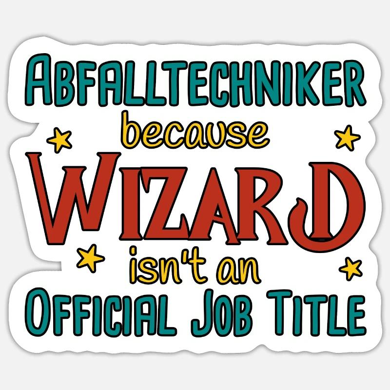Waste Technician Wizard - Sticker size S (10 x 10 cm) - white matte