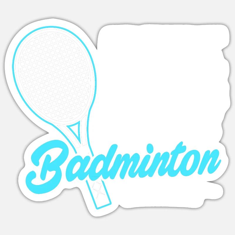 Badminton - Sticker taille S (10 x 10 cm) - blanc mat