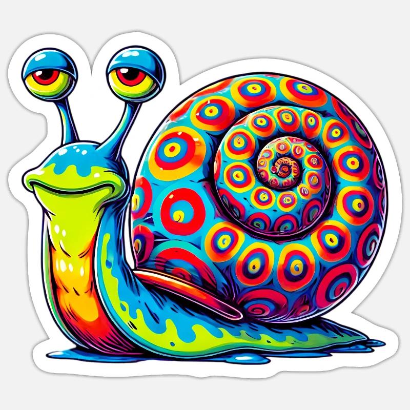 Escargot - Sticker taille S (10 x 10 cm) - blanc mat