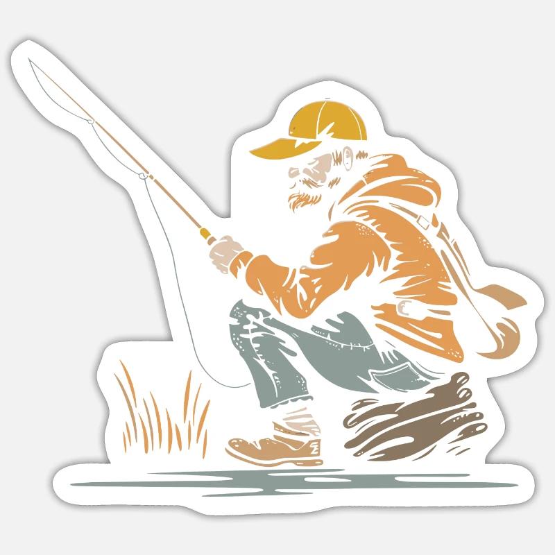 Angler Graphics - Sticker size S (10 x 10 cm) - white matte