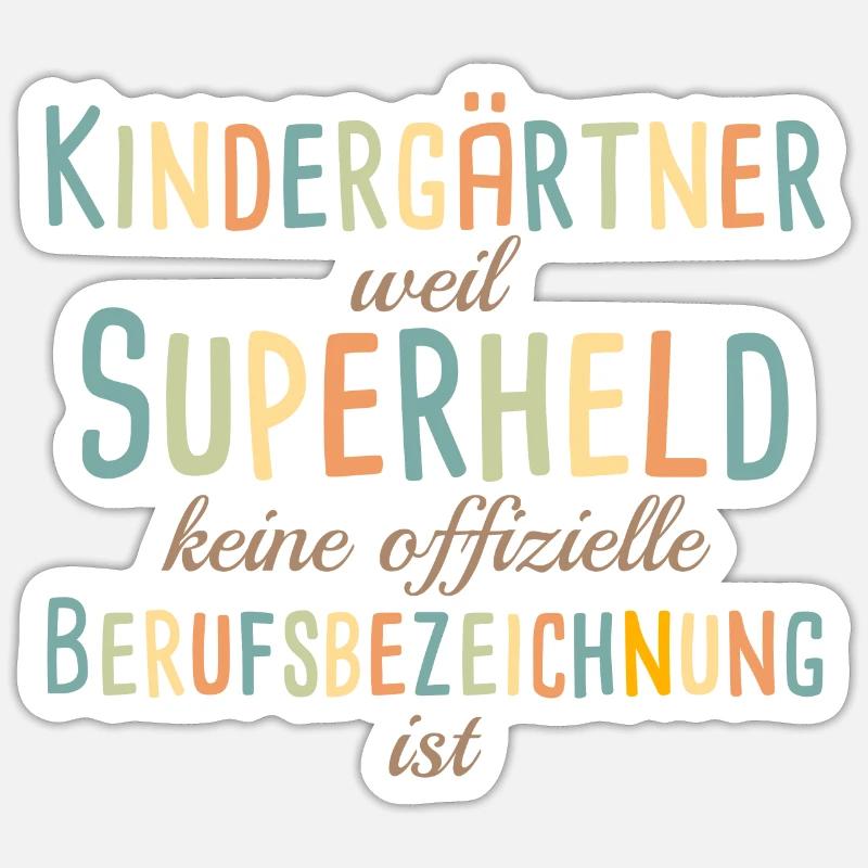 Kindergärtner Superheld Kindergarten Sticker Größe S (10 x 10 cm)