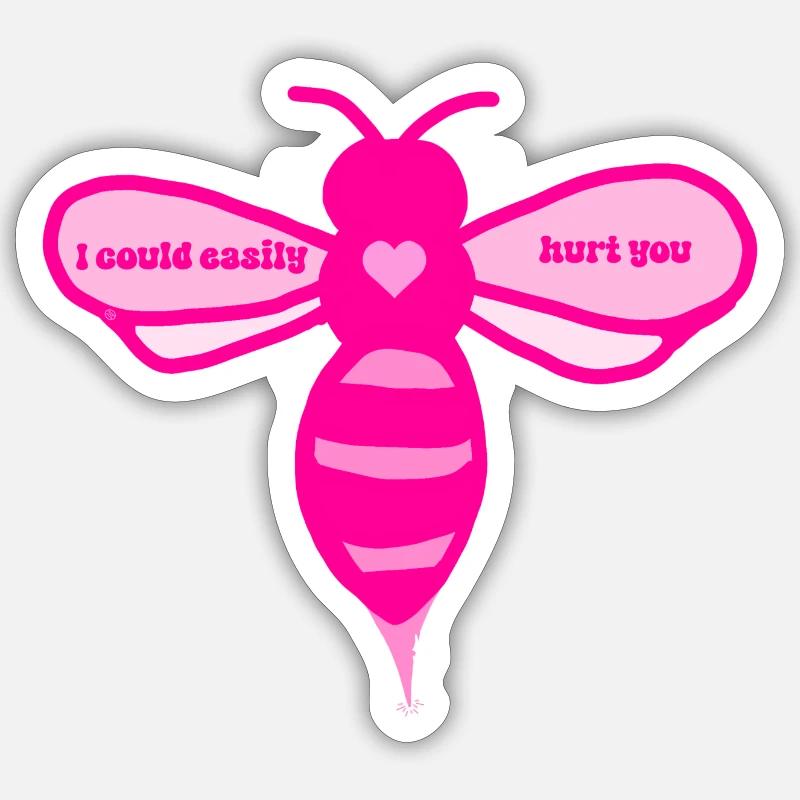 Pink Bee - Sticker size S (10 x 10 cm) - white matte