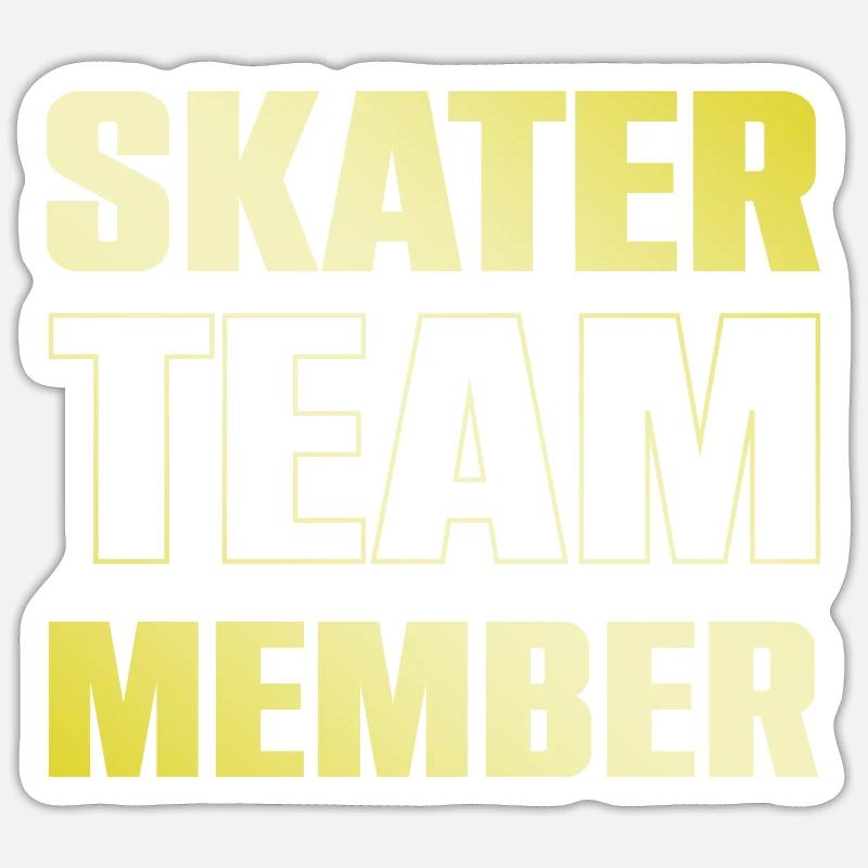Équipe de patinage - Sticker taille S (10 x 10 cm) - blanc mat
