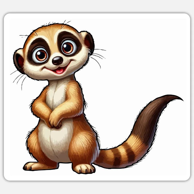 Suricate - Sticker taille S (10 x 10 cm) - blanc mat