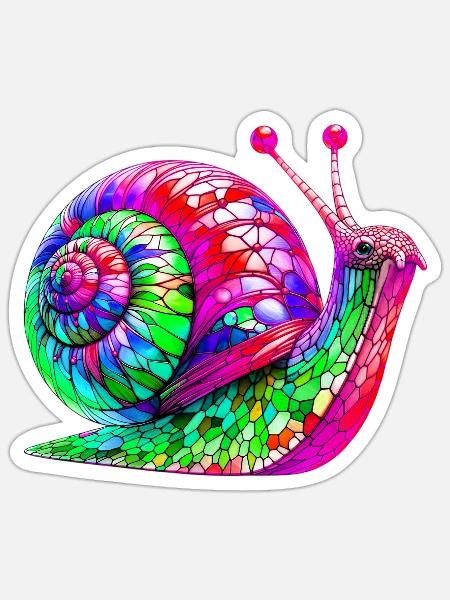 Escargot - Sticker taille S (10 x 10 cm) - blanc mat