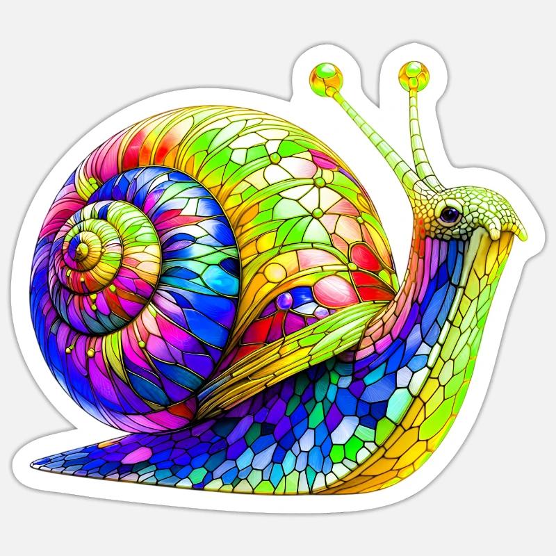 Escargot - Sticker taille S (10 x 10 cm) - blanc mat