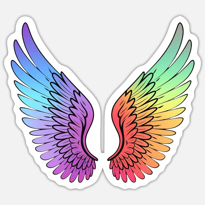 Rainbow Gradient Wings Sticker size S (10 x 10 cm)