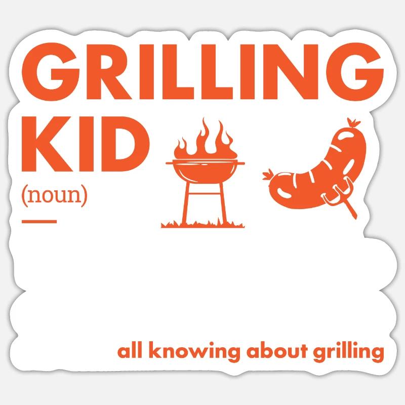 Griller Kid Definition Grilling - Sticker size S (10 x 10 cm) - white matte