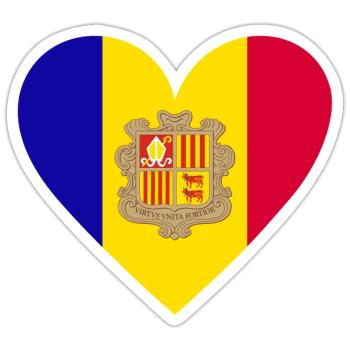 Andorra Heart - Sticker Größe S (10 x 10 cm) - Mattweiß - Vorne