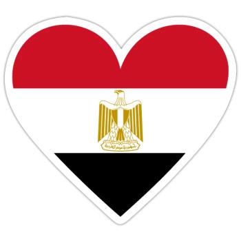 Cœur d’Égypte - Sticker taille S (10 x 10 cm) - blanc mat - Devant