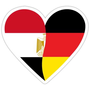 Égypte Allemagne Cœur - Sticker taille S (10 x 10 cm) - blanc mat - Devant
