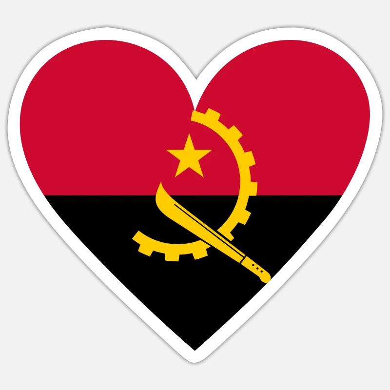Angola Cœur Sticker taille S (10 x 10 cm)