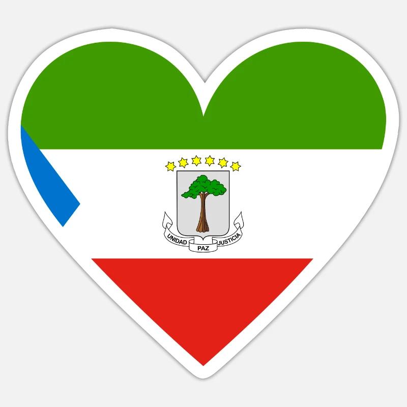 Equatorial Guinea Heart Sticker Größe S (10 x 10 cm)
