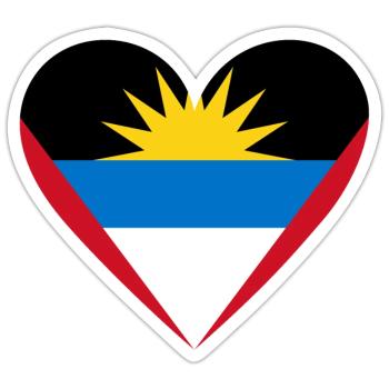 Antigua and Barbuda Heart - Sticker size S (10 x 10 cm) - white matte - Front