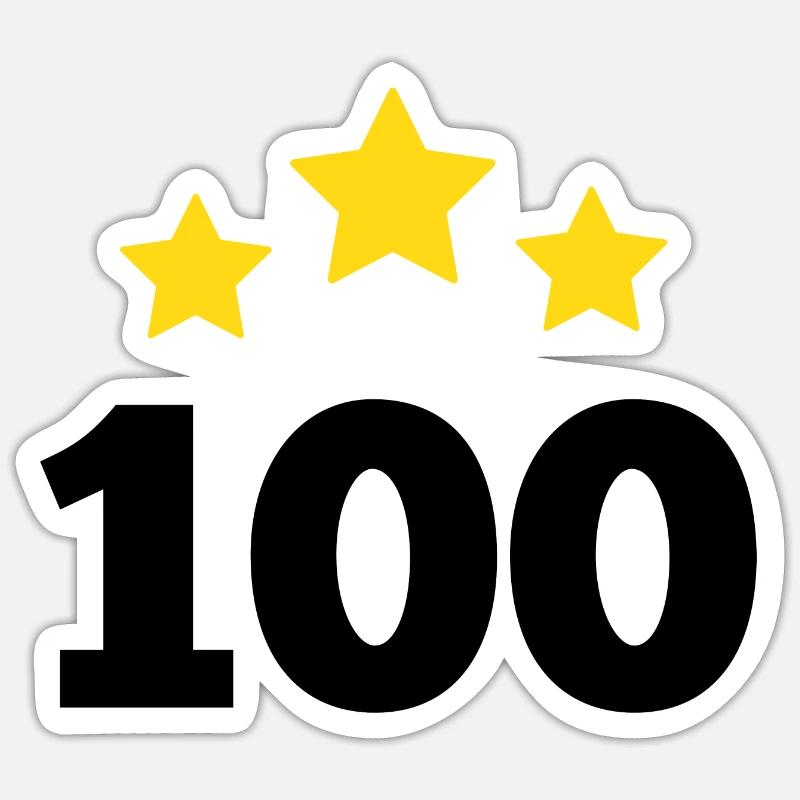 100 års stjerne - 100-års jubilæumsgave - Sticker størrelse S (10 x 10 cm) - mat hvid