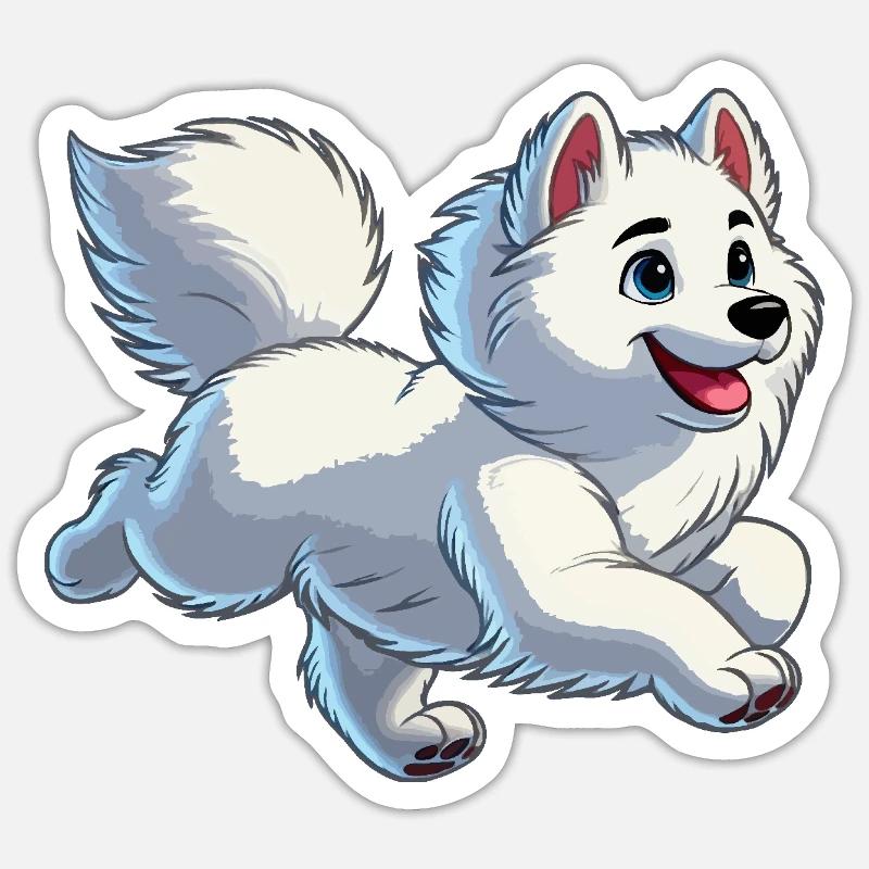 Samoyed young - Sticker size S (10 x 10 cm) - white matte