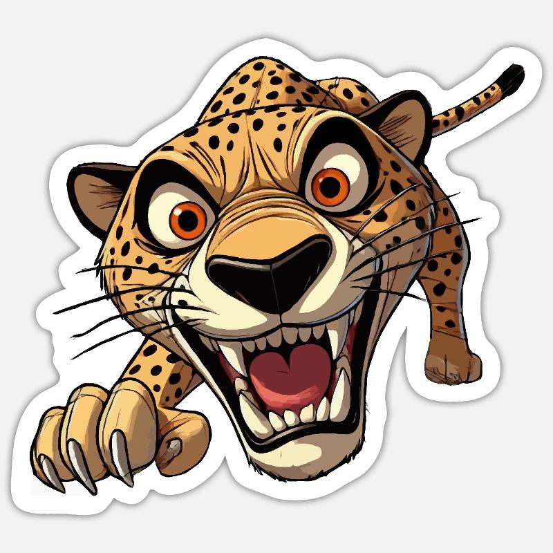 Attaques de guépards - Sticker taille S (10 x 10 cm) - blanc mat