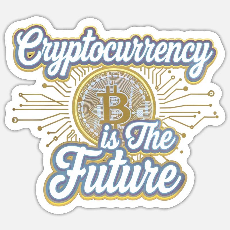 Cryptocurrency Is The Future 12 - Sticker Größe S (10 x 10 cm) - Mattweiß