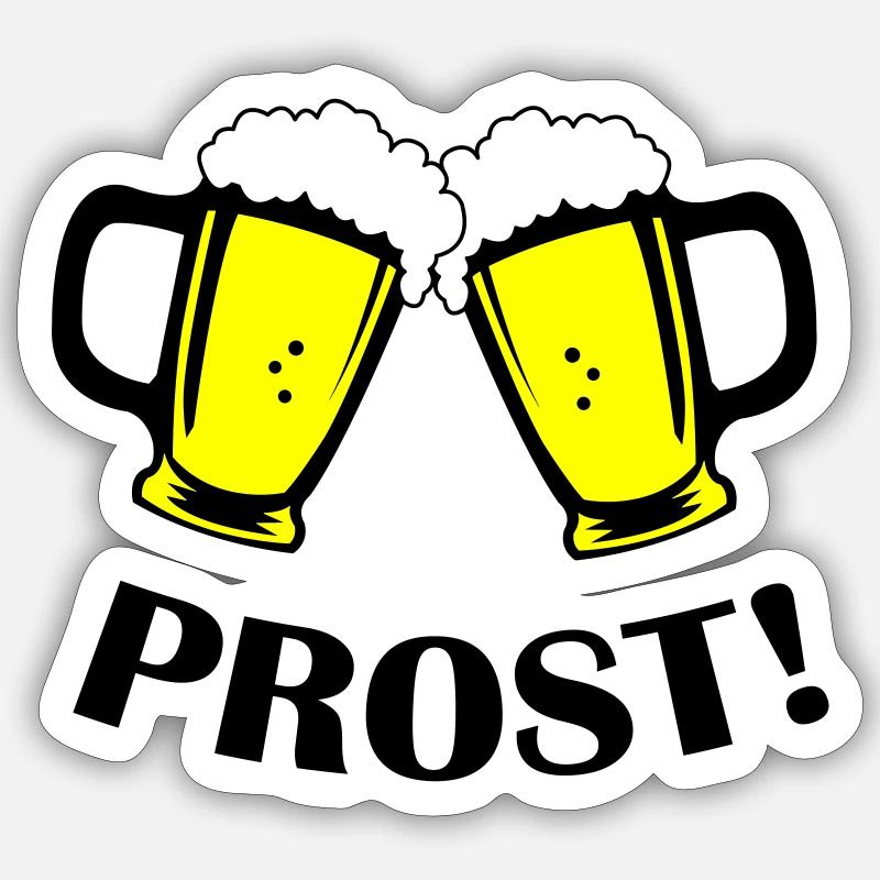 Santé de la bière - Sticker taille S (10 x 10 cm) - blanc mat
