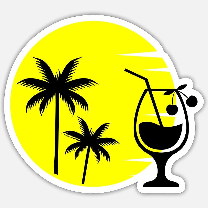 Cocktail Sunset Sticker taille S (10 x 10 cm)