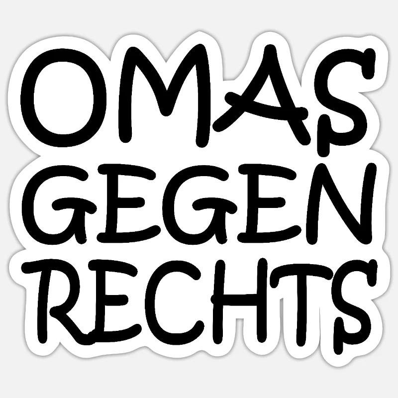 Omas gegen rechts - Sticker Größe S (10 x 10 cm) - Mattweiß