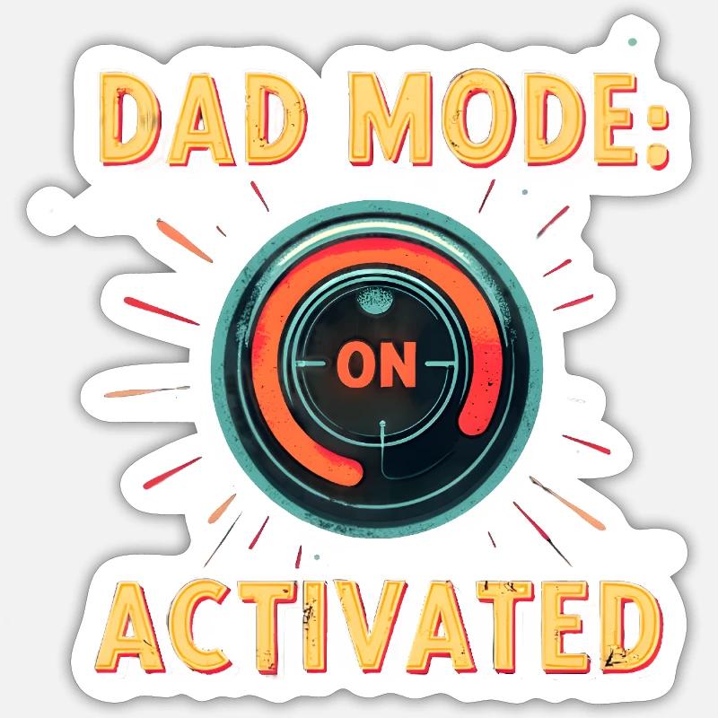 Mode papa : Activé Sticker taille S (10 x 10 cm)
