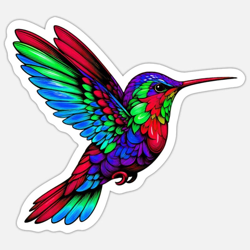 Kolibri - Sticker Größe S (10 x 10 cm) - Mattweiß