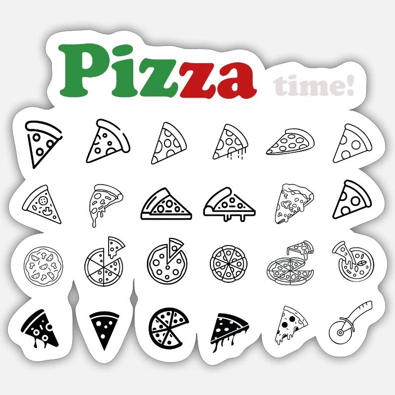 Pizza time! - Sticker size S (10 x 10 cm) - white matte
