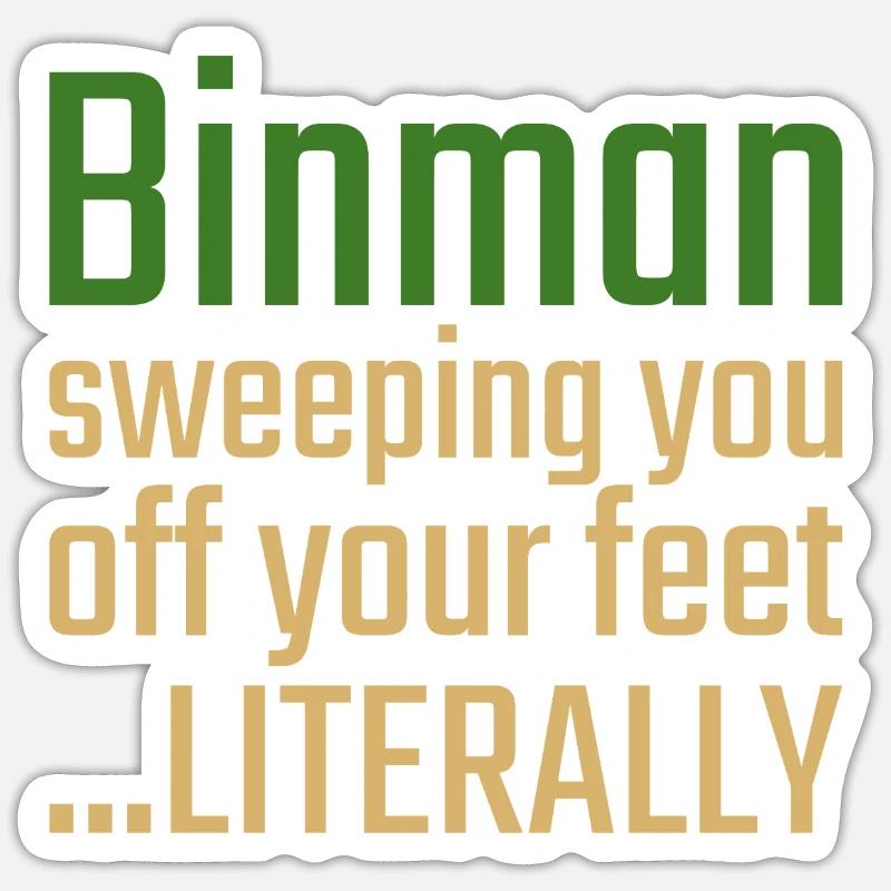 Binman Valentine's Day Sweeping you - Sticker size S (10 x 10 cm) - white matte